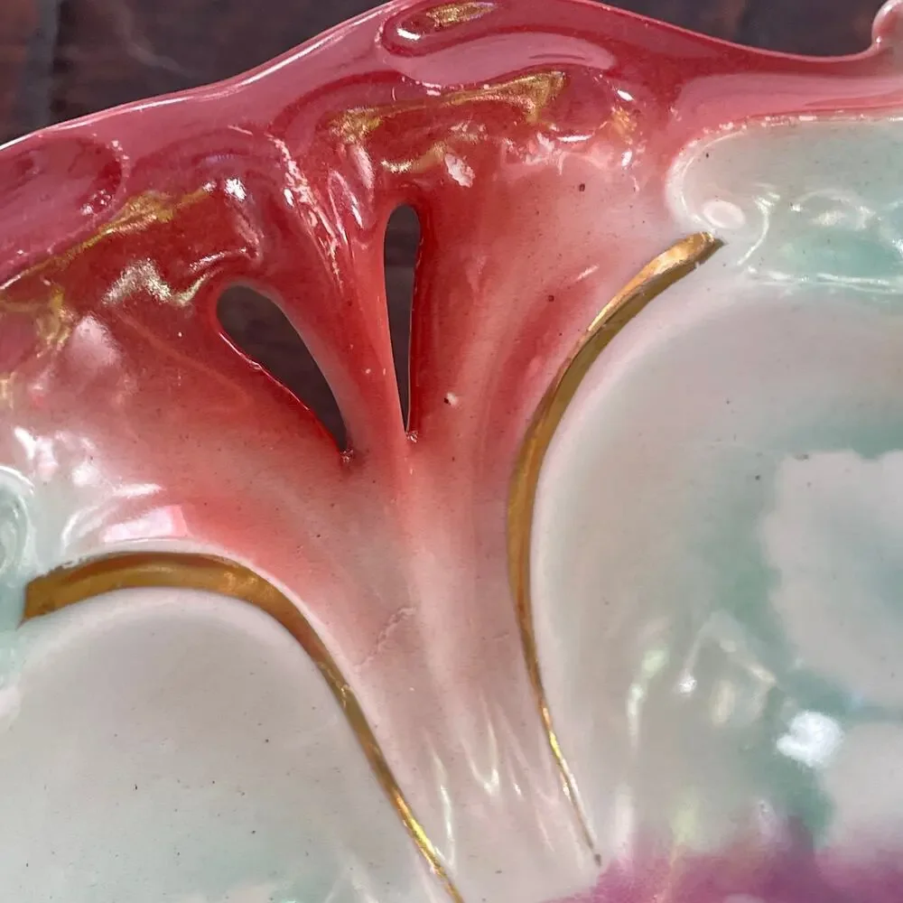 Antique Johann Seltmann Vohenstrauss Bavaria Serving Bowl Hand Painted READ